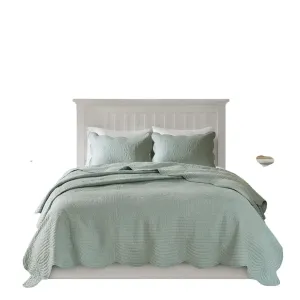 Madison Park 3-Piece Tuscany Brushed Coverlet Set Seafoam Full / Queen