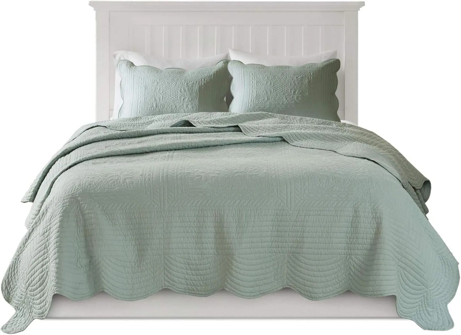 Madison Park Marino 3-Piece Reversible Quilt Set Medallion Seafoam Full / Queen
