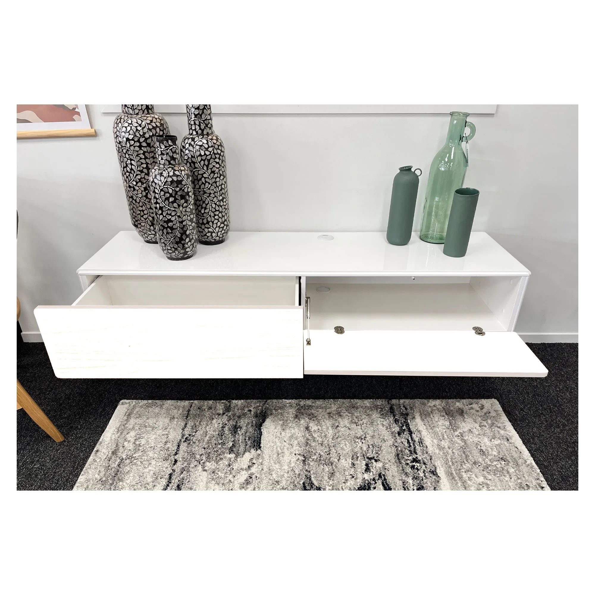 Manly Freestanding Entertainment Unit 2200 - High Gloss White
