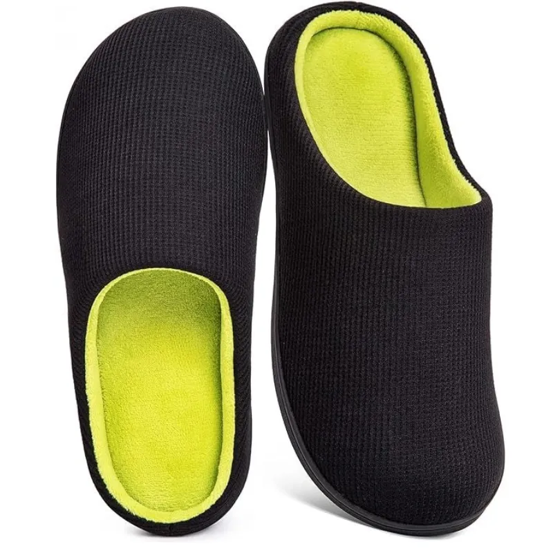 Memory Foam House Slippers – Cozy Support with Non-Slip Rubber Sole