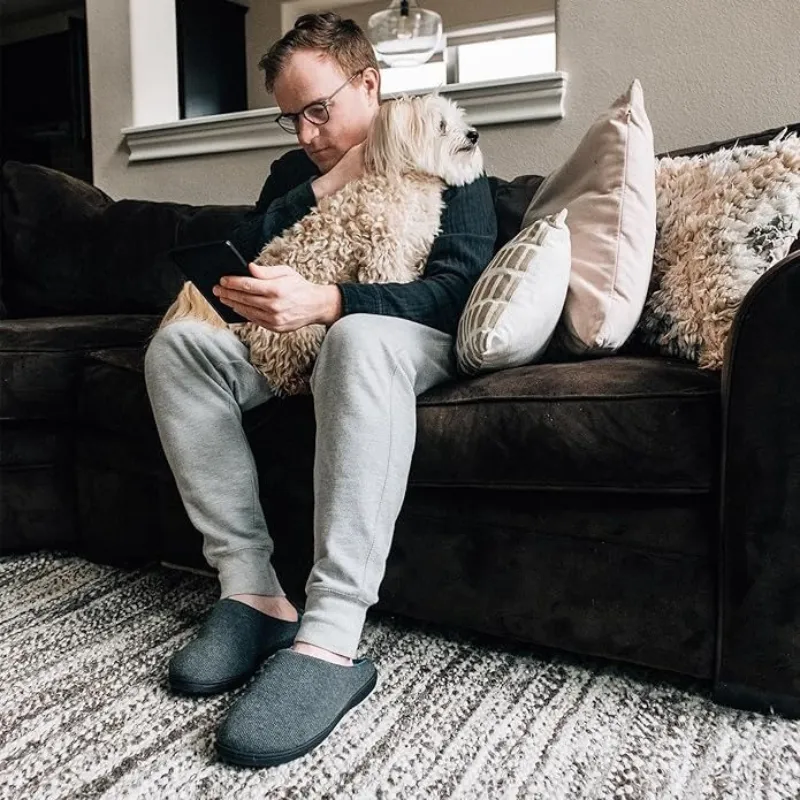 Memory Foam House Slippers – Cozy Support with Non-Slip Rubber Sole