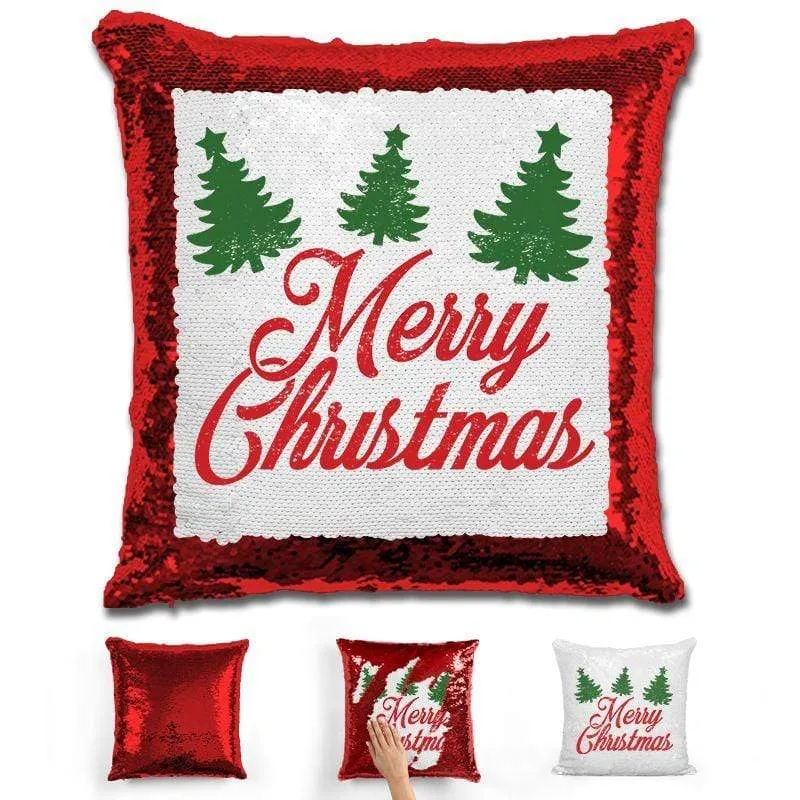 Merry Christmas Magic Sequin Pillow