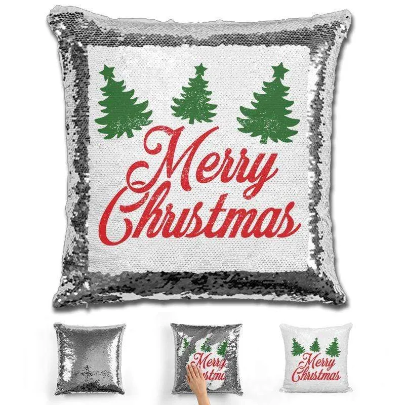 Merry Christmas Magic Sequin Pillow