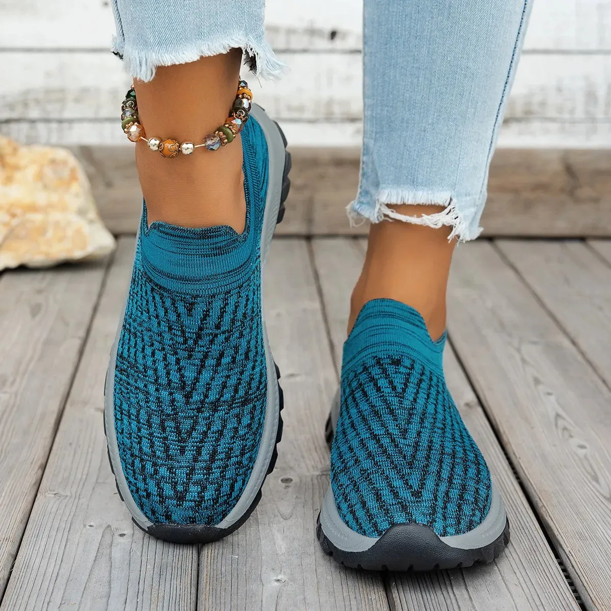 Mesh Round Toe Platform Athletic