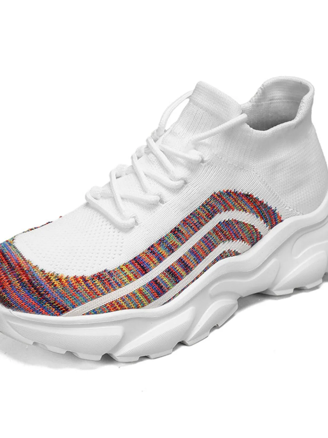 Mesh Round Toe Platform Athletic