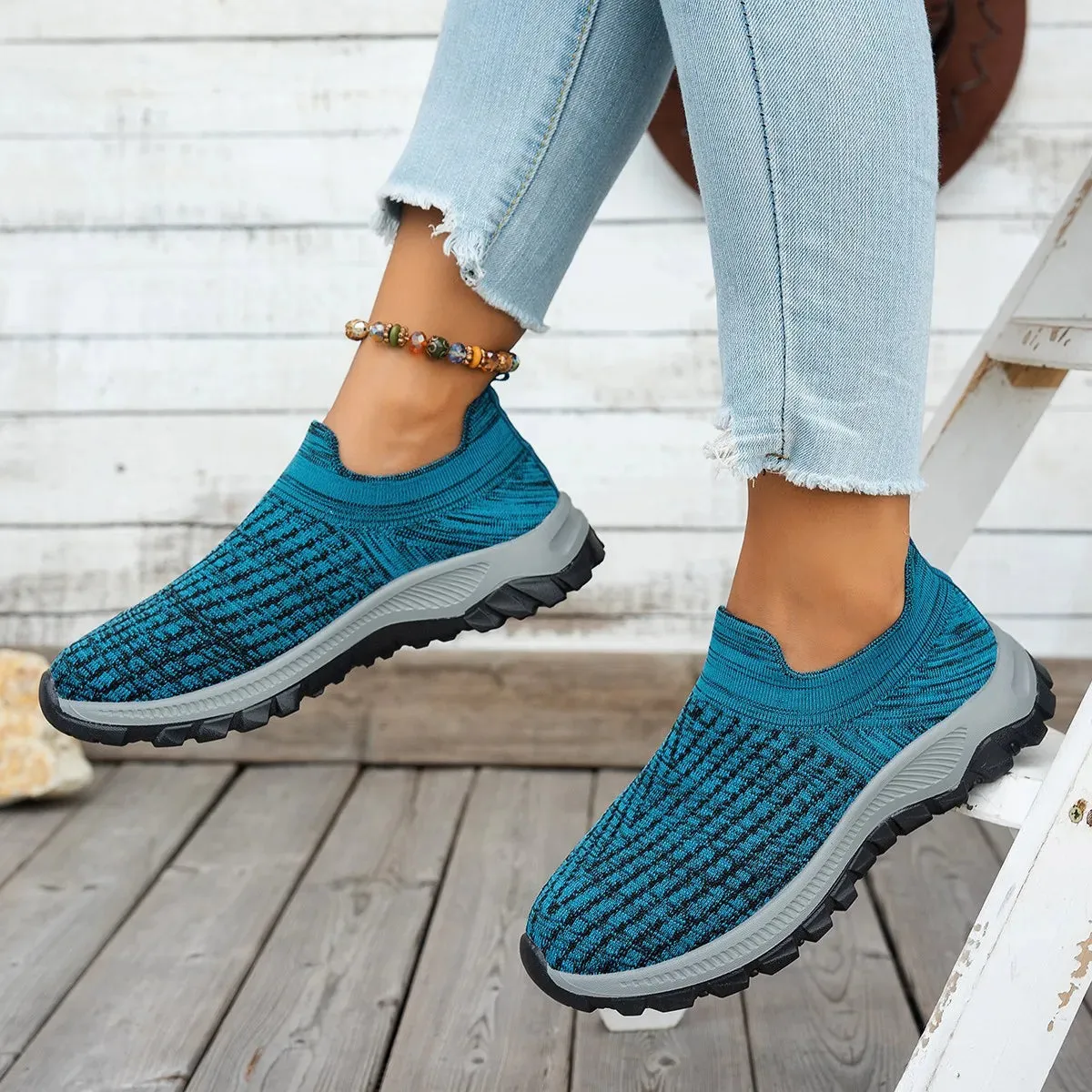 Mesh Round Toe Platform Athletic