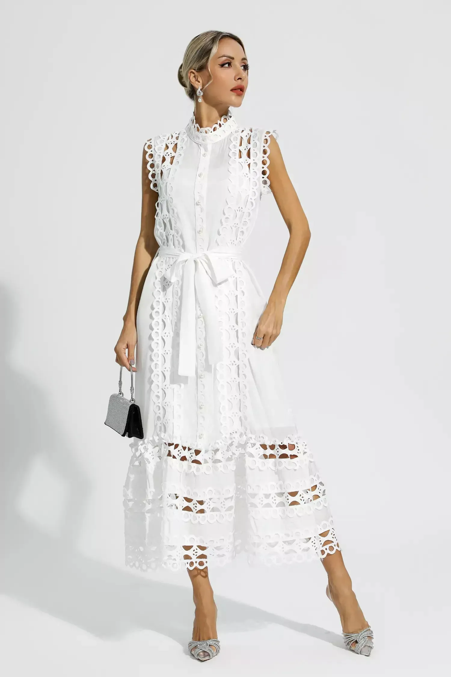 Midi Dress – Broderie Anglaise – Elegant Summer Style