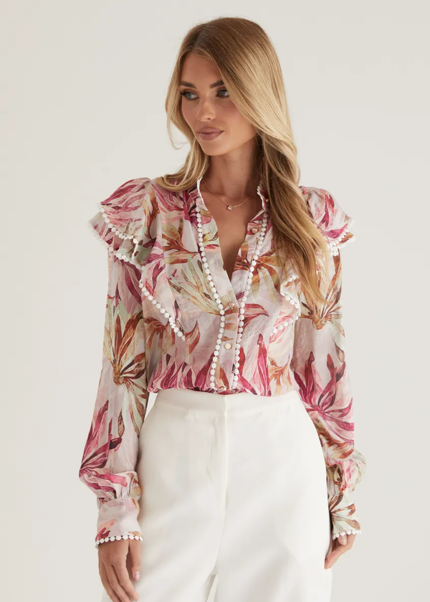 Minka Blouse - Plum Floral