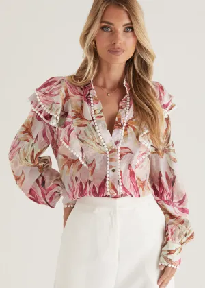 Minka Blouse - Plum Floral