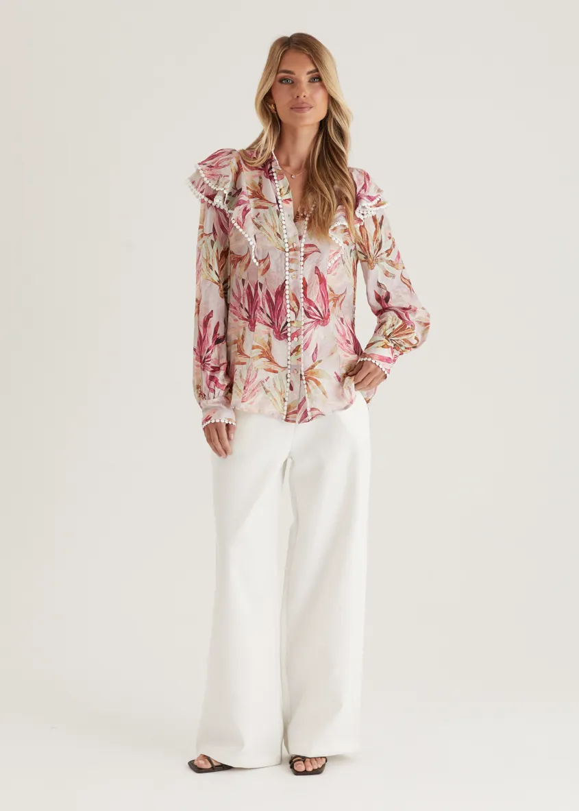 Minka Blouse - Plum Floral