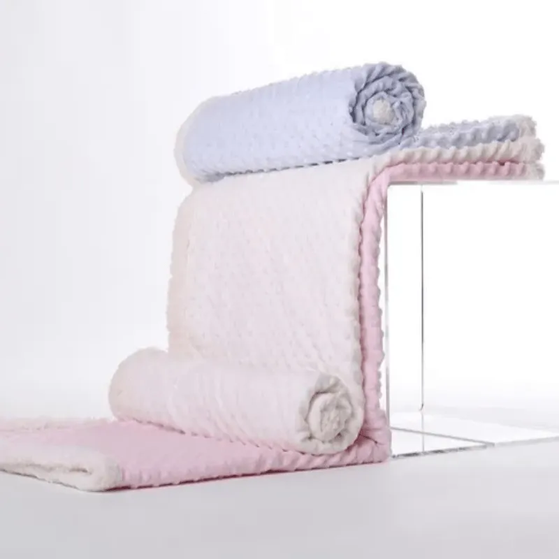 Mora Baby Blanket Topitos Sherpa 110x140 Super Soft Azul/Blue