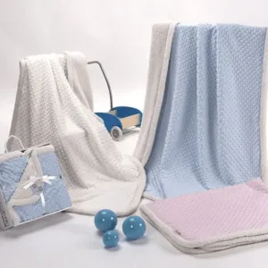 Mora Baby Blanket Topitos Sherpa 110x140 Super Soft Azul/Blue