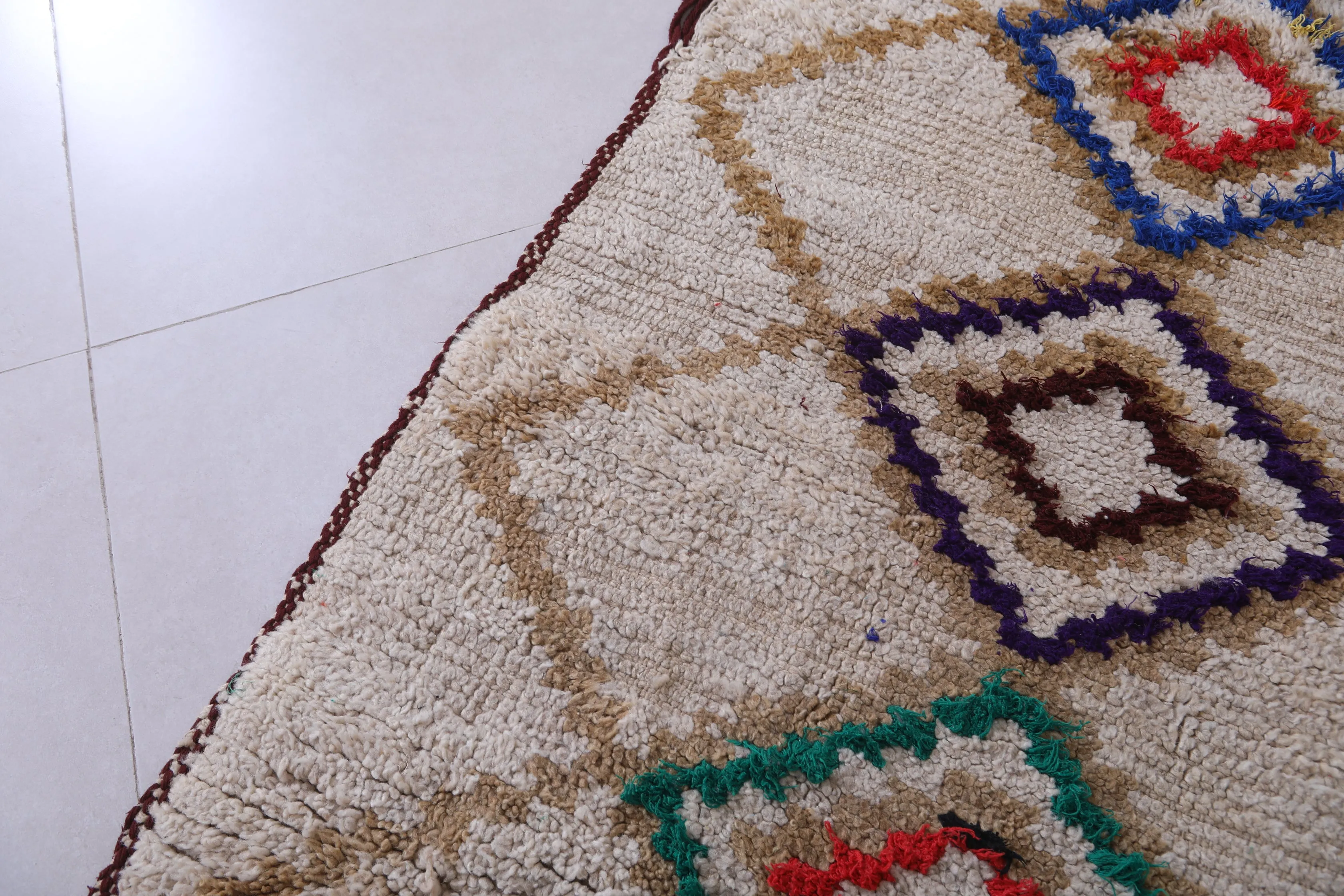 Moroccan Berber Rug - Diamond Pattern 3.2ft x 6.9ft