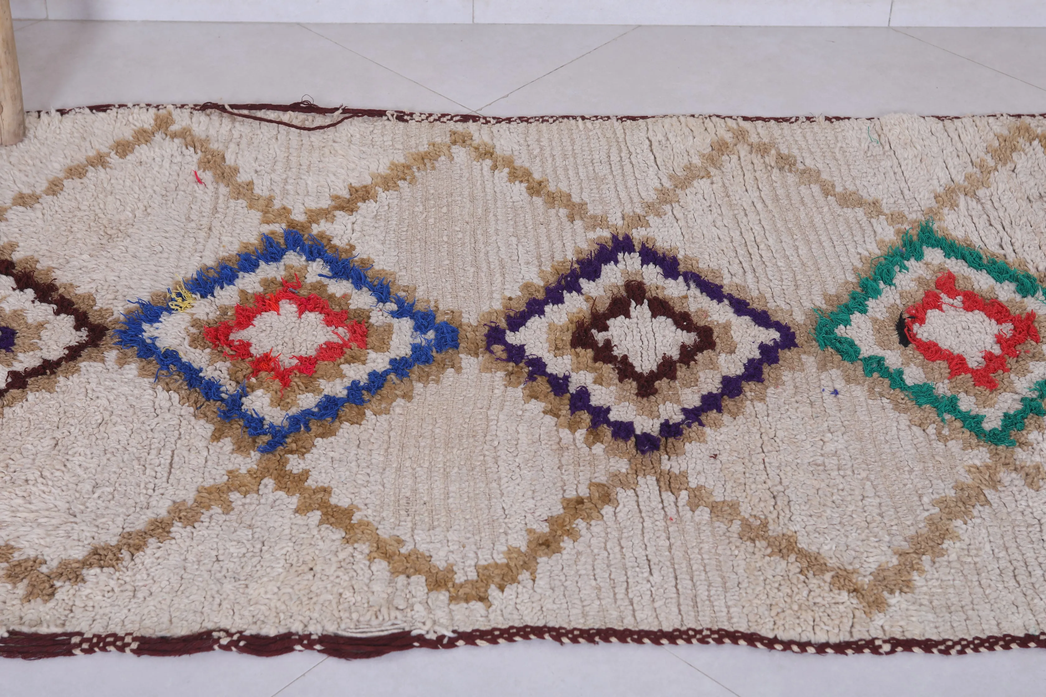 Moroccan Berber Rug - Diamond Pattern 3.2ft x 6.9ft