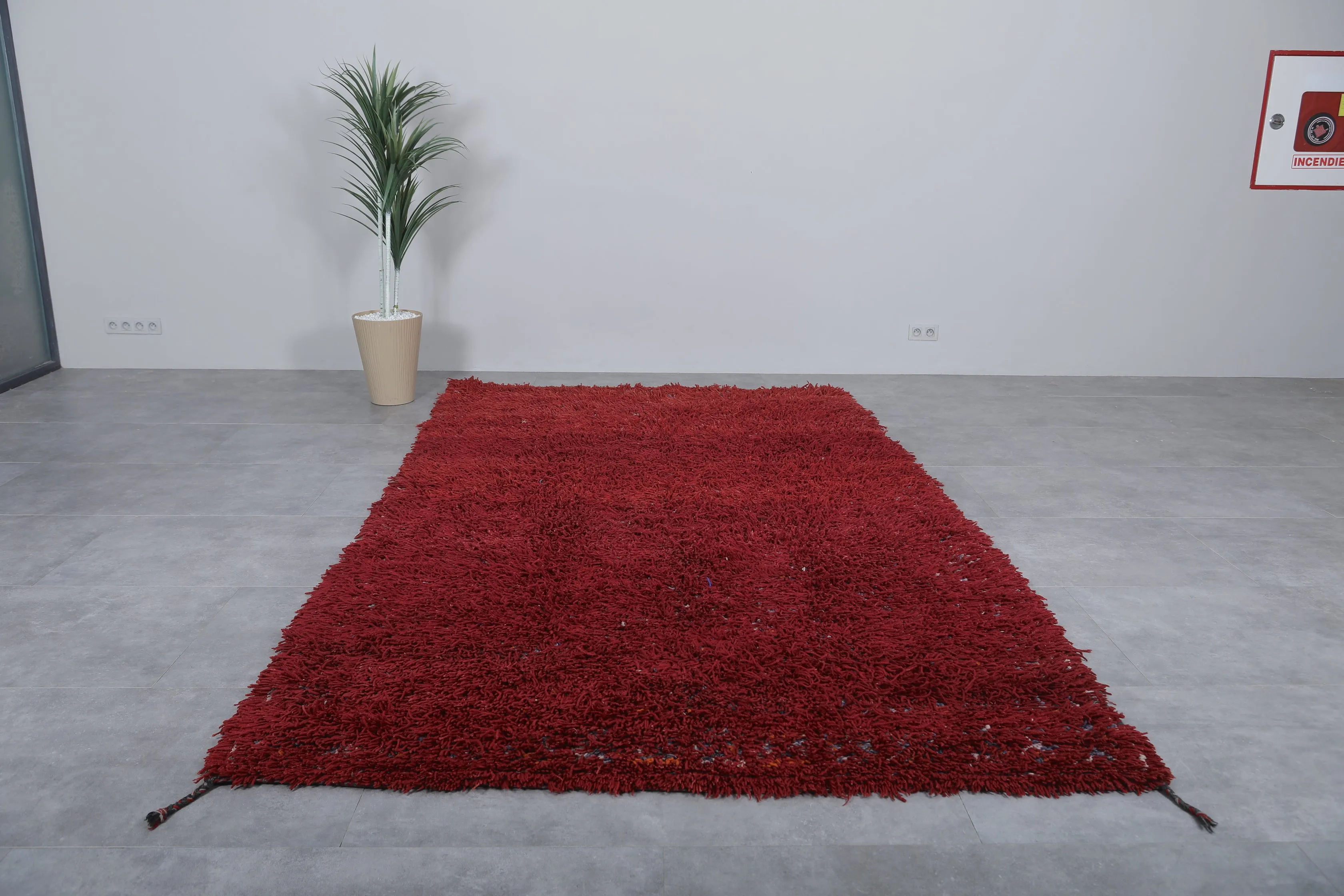 Moroccan Rug - Vibrant Red 6.5 x 11.5 Feet
