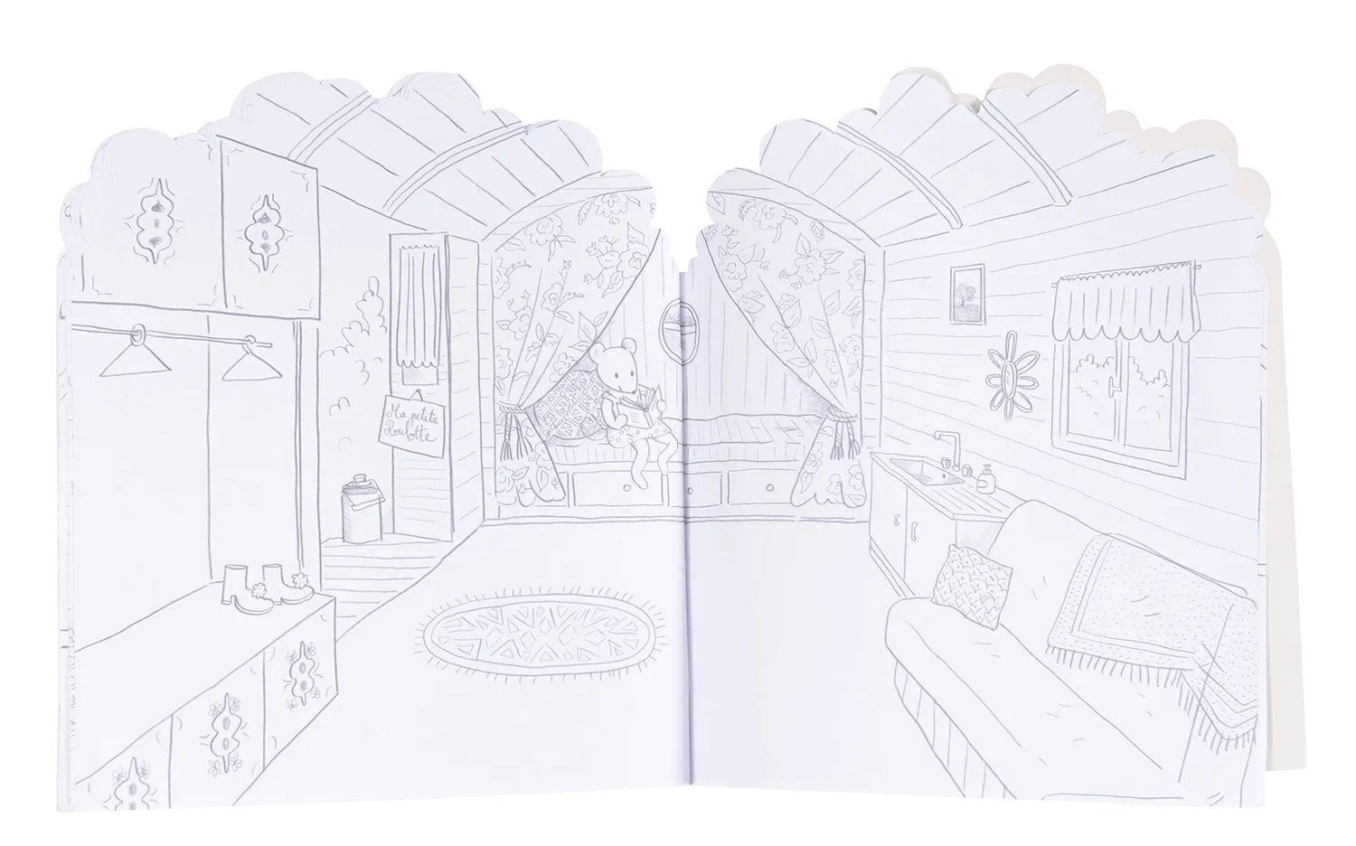Moulin Roty Colouring Book with Stickers, Grande Famille