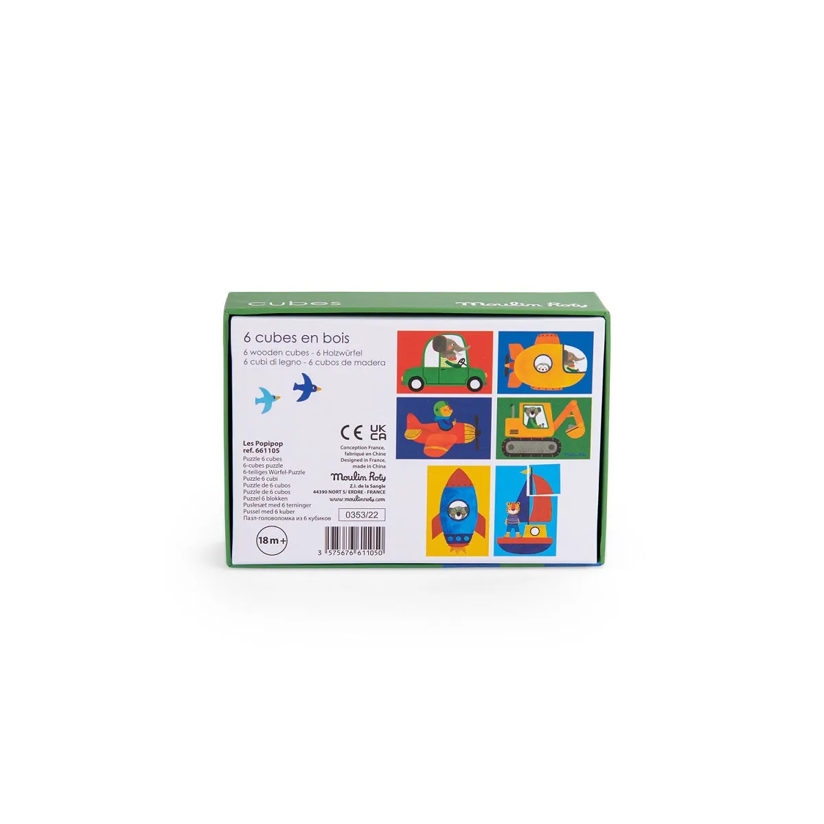 Moulin Roty Popipop 6 Cubes Puzzle