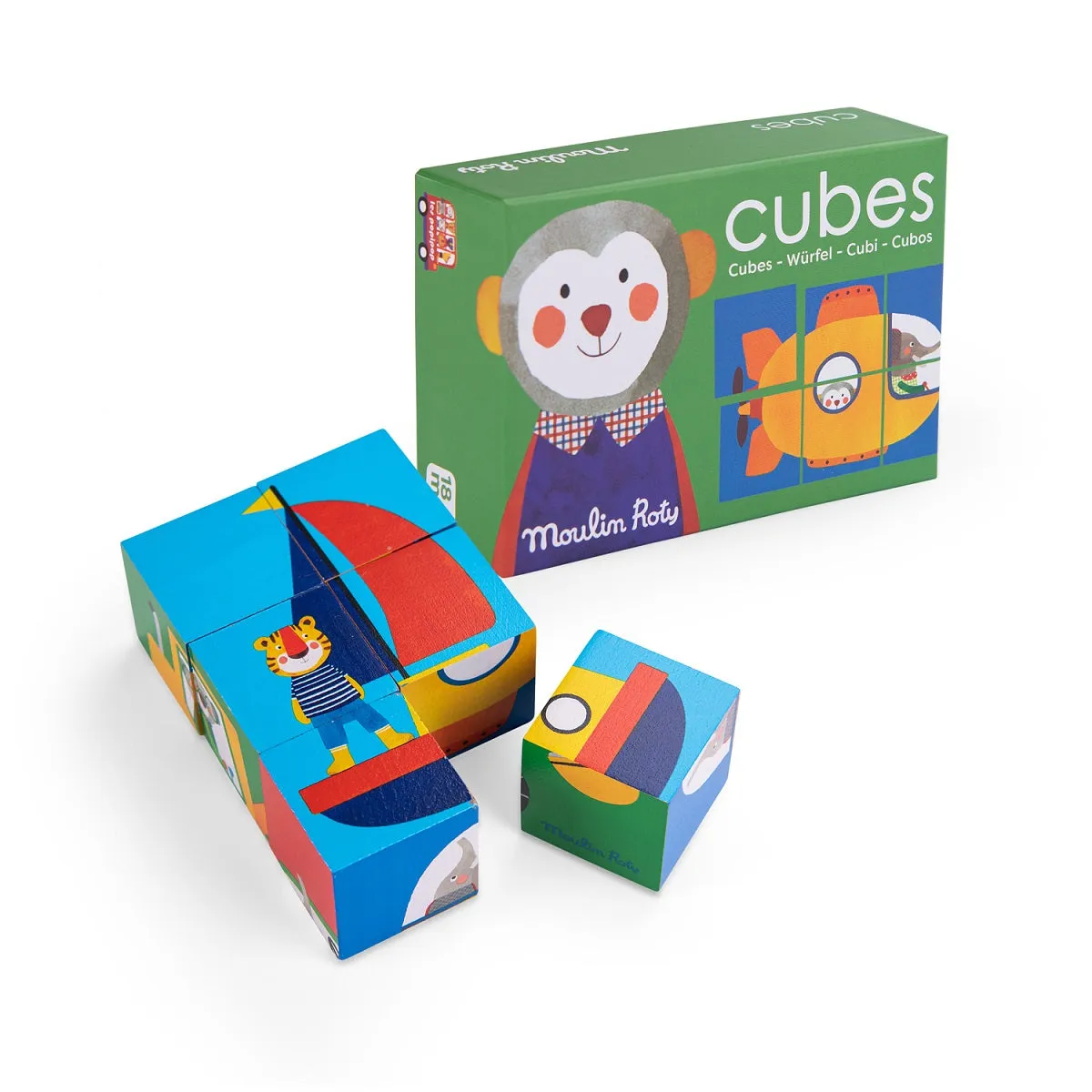 Moulin Roty Popipop 6 Cubes Puzzle