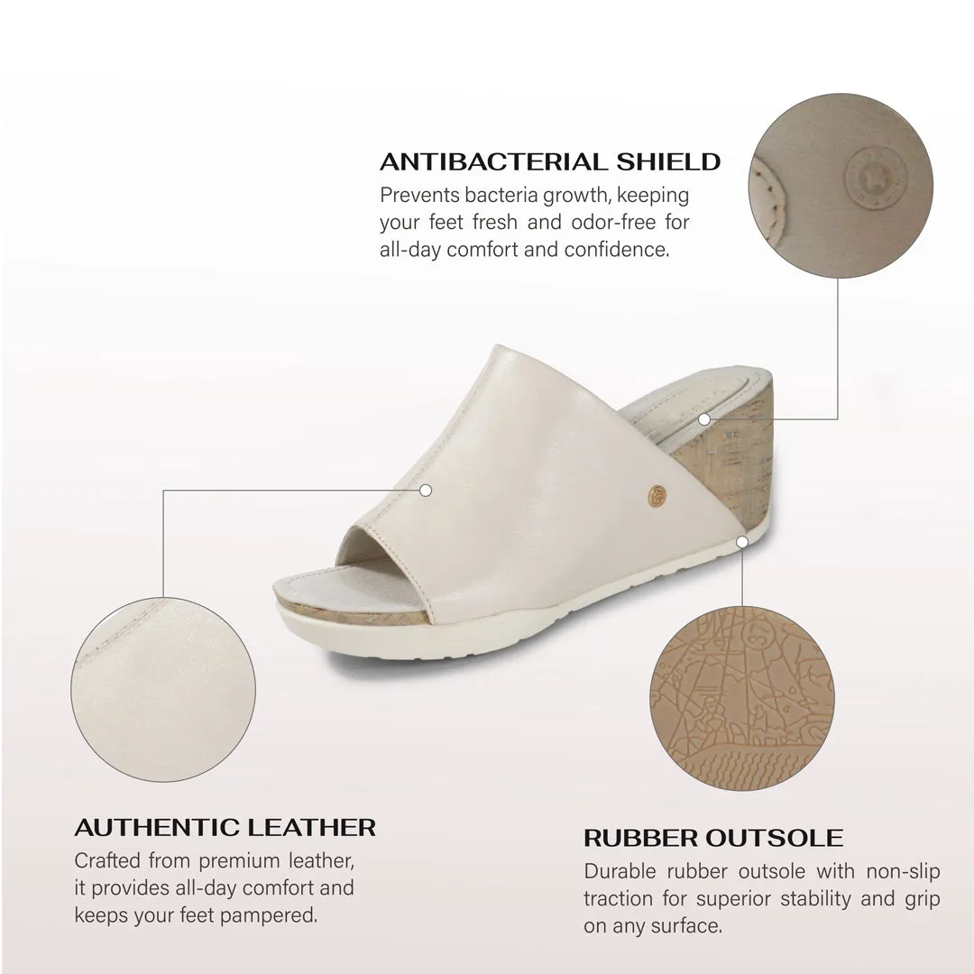 Nice Platform Wedge Slide Sandals (Chalk)