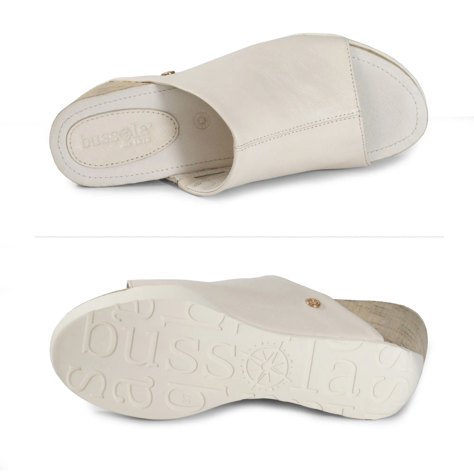 Nice Platform Wedge Slide Sandals (Chalk)