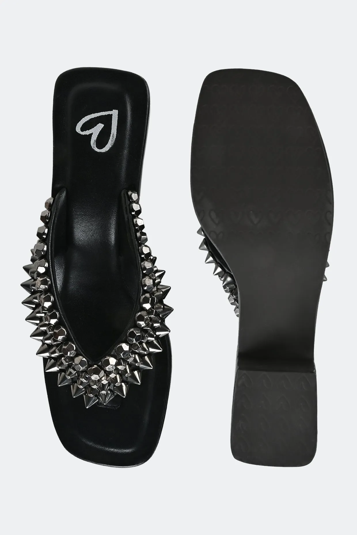 Nice Studded Black Platform Heels For Women