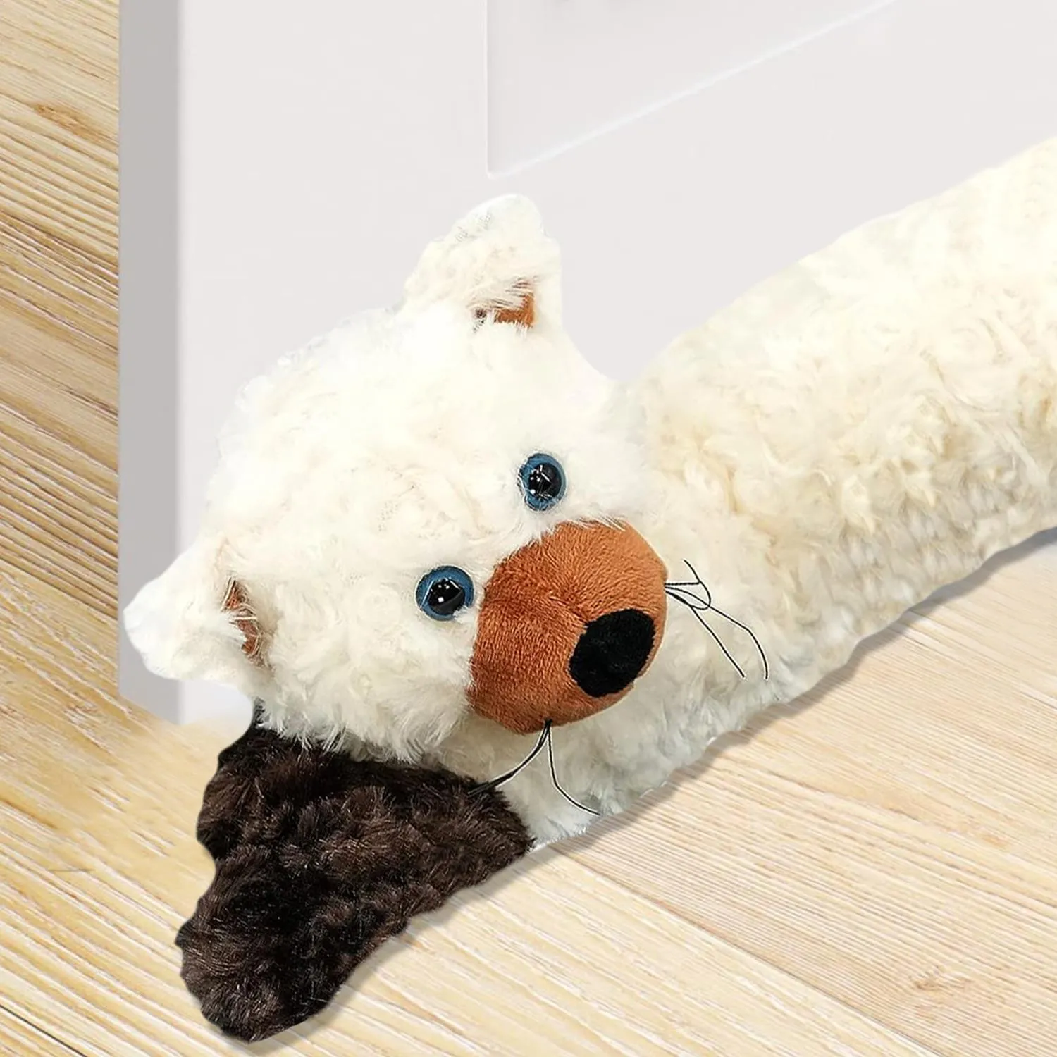 Novelty Cream Cat Draught Excluder for Doors