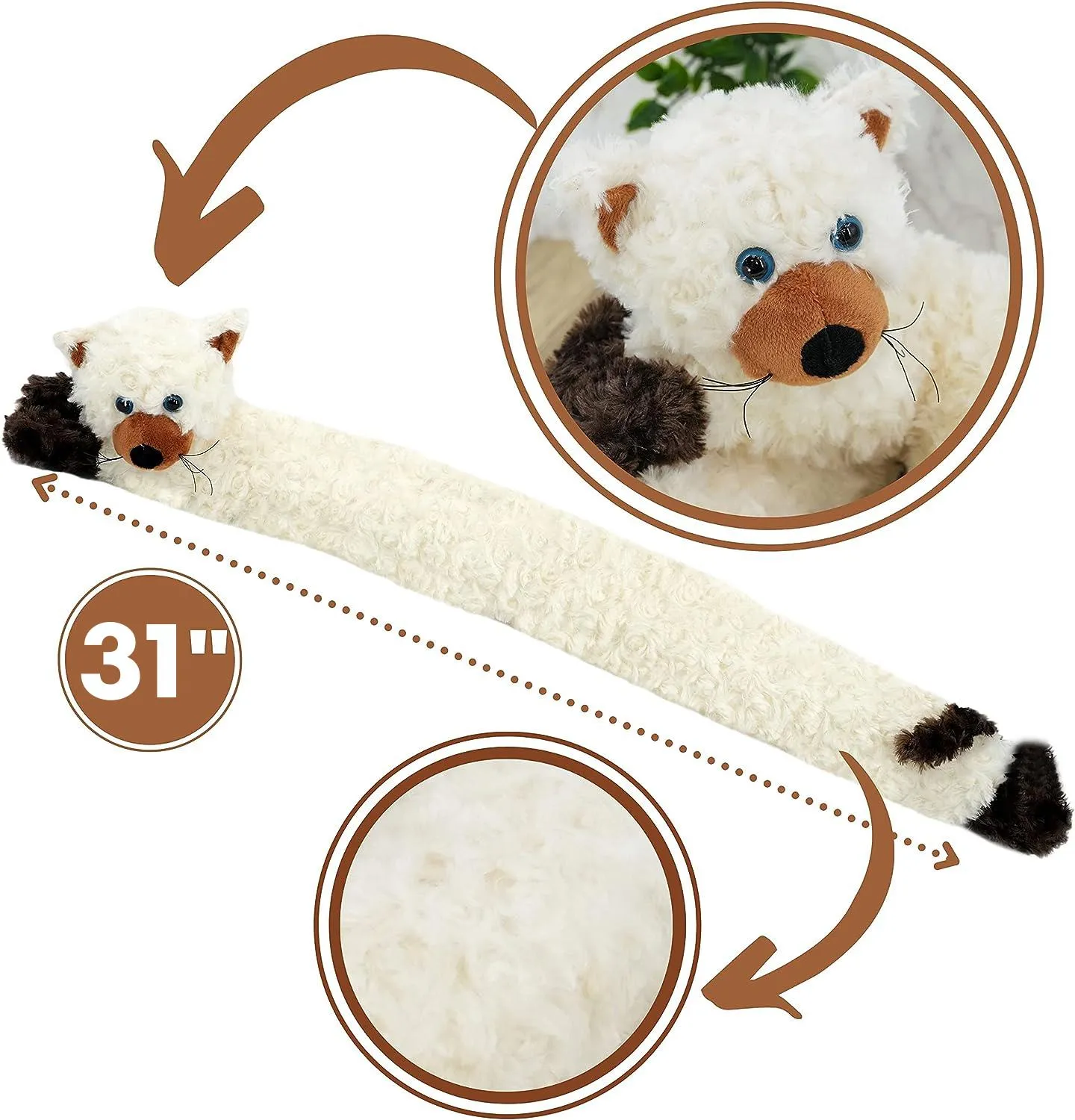 Novelty Cream Cat Draught Excluder for Doors