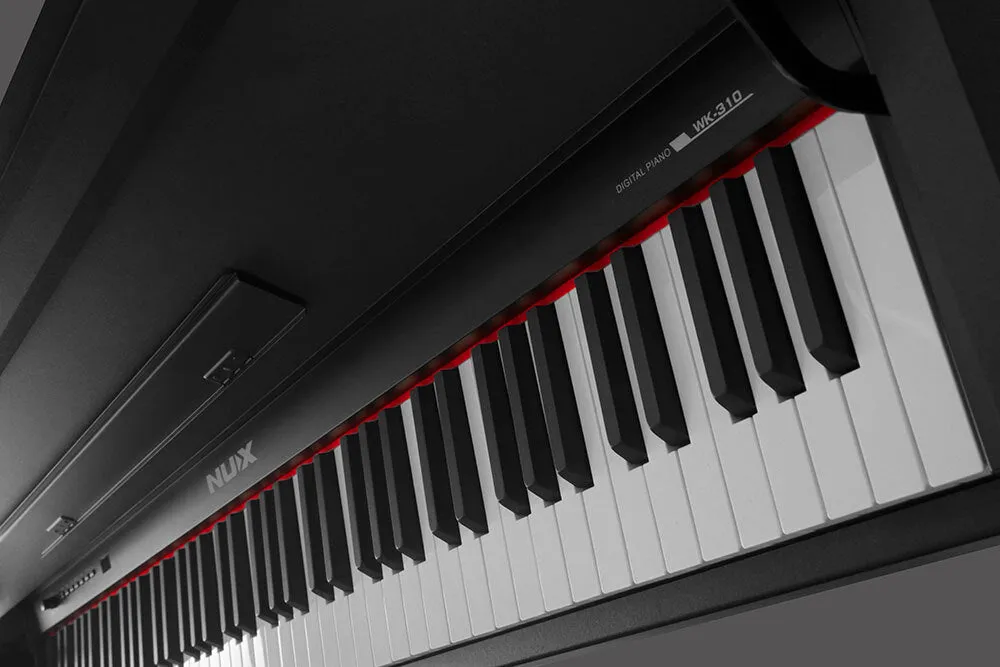 NUX WK310 Upright 88-Key Digital Piano with Flip-Top in Black Finish