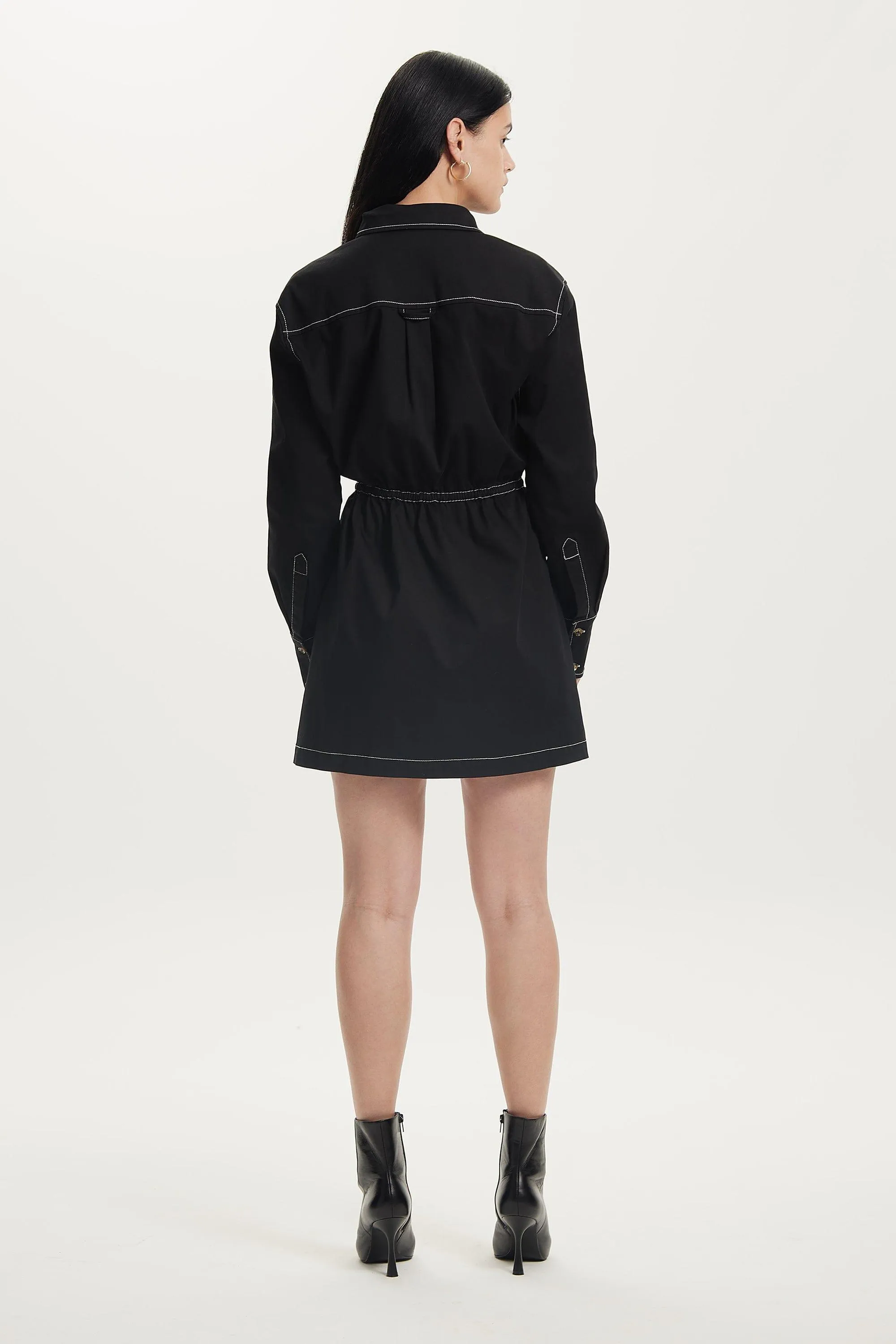 OPEN ROAD SHIRT DRESS | WASHED BLACK