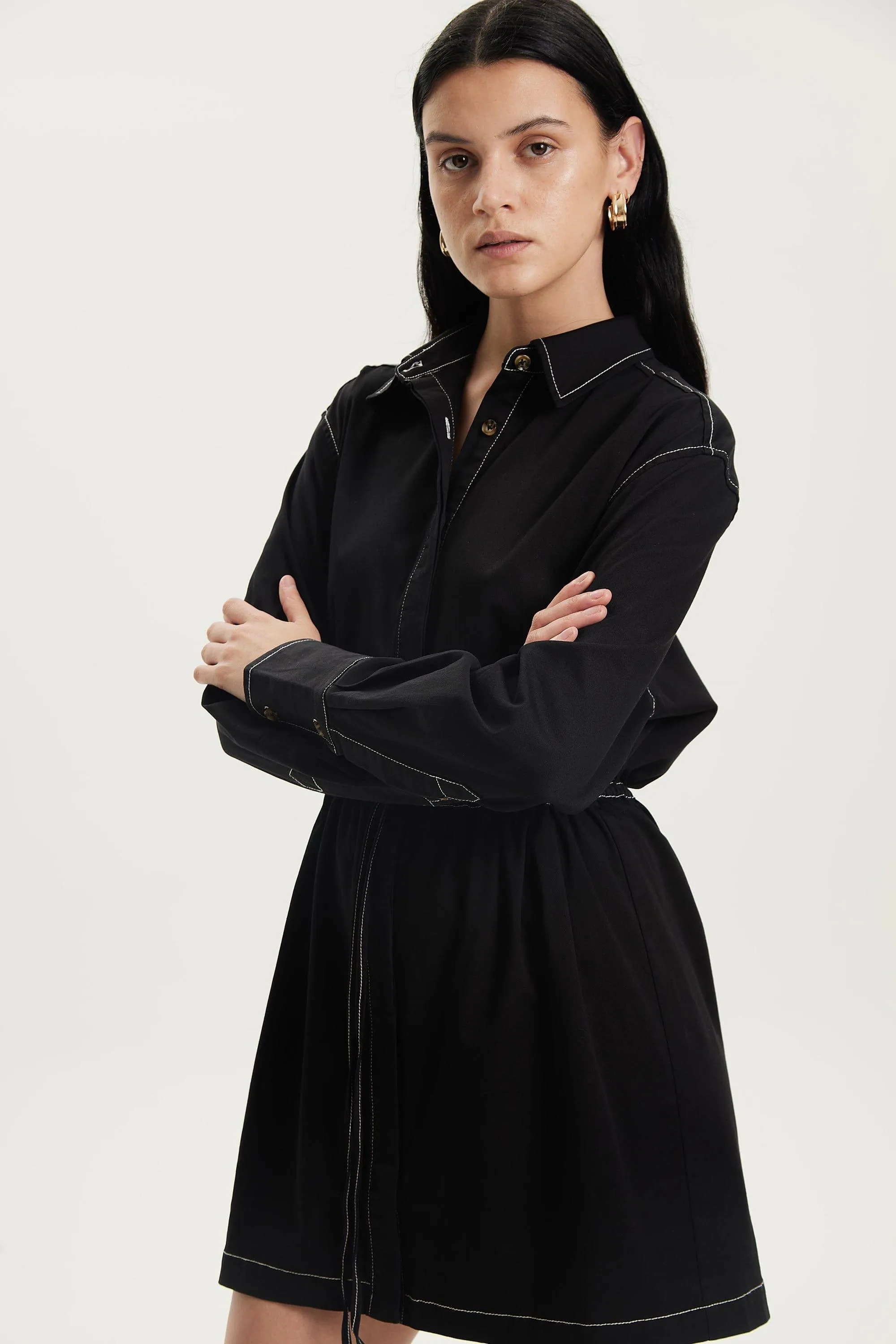 OPEN ROAD SHIRT DRESS | WASHED BLACK