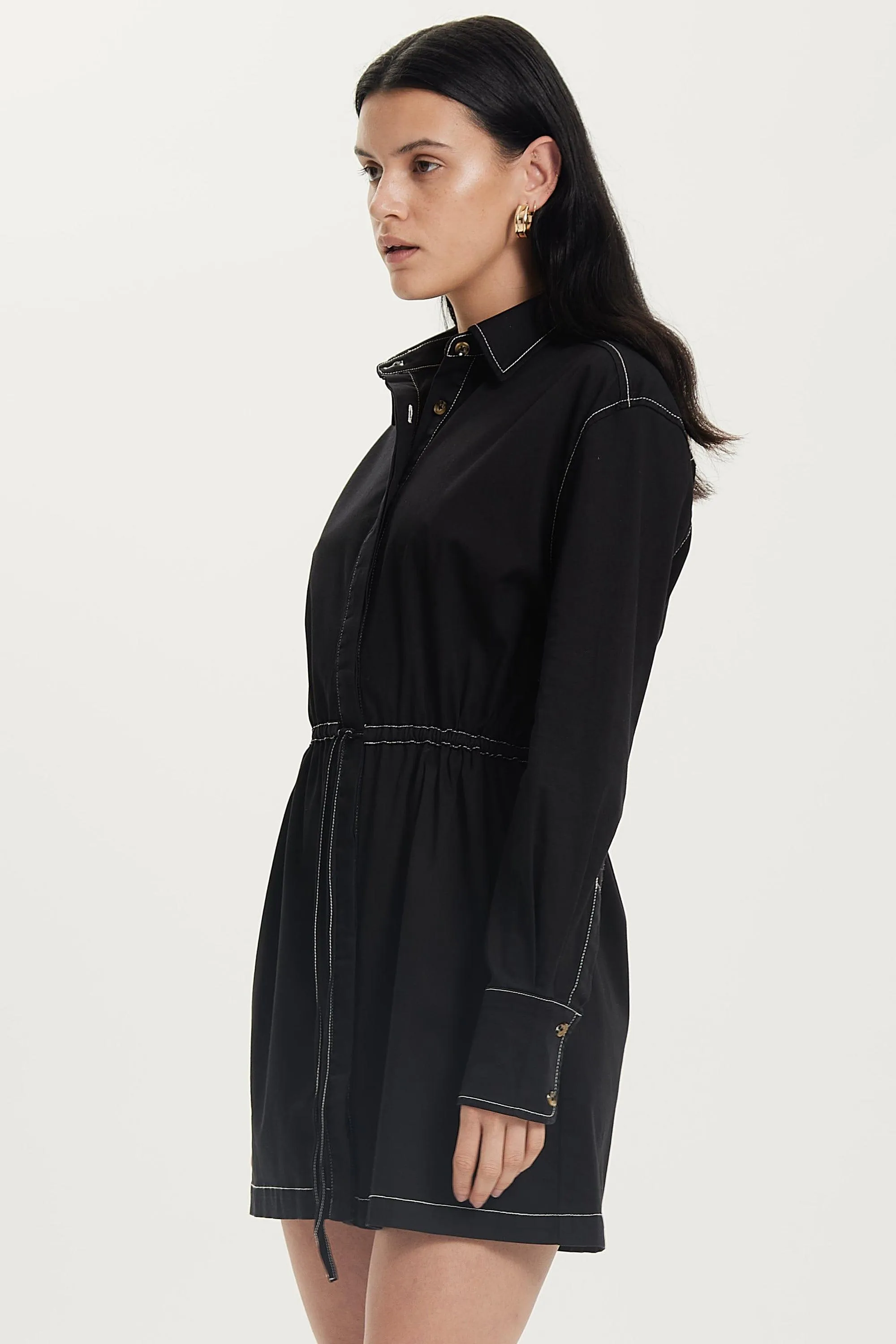 OPEN ROAD SHIRT DRESS | WASHED BLACK