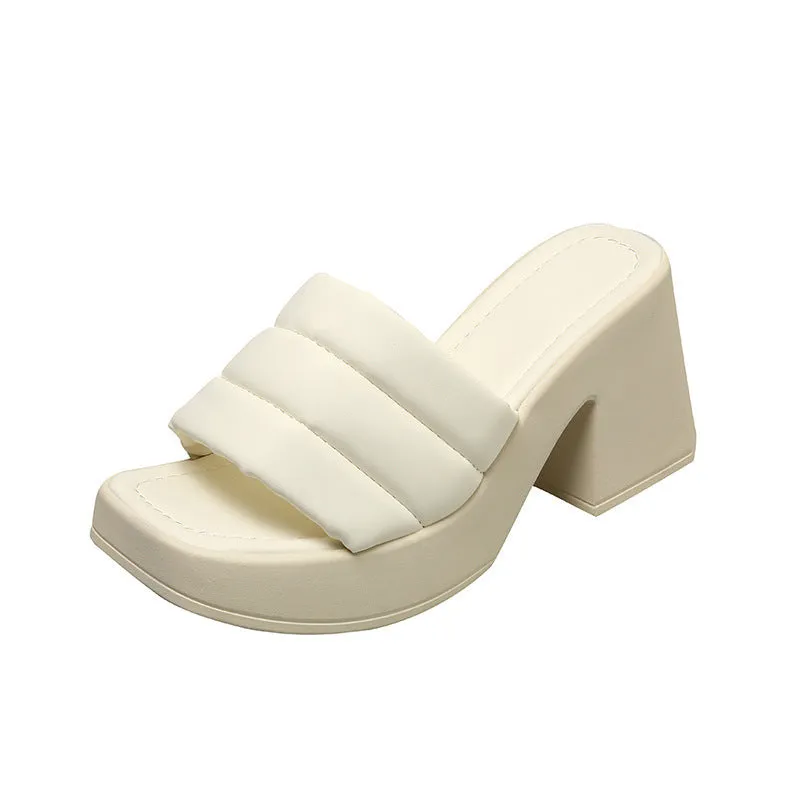 Open Toe Block Heels Sandals