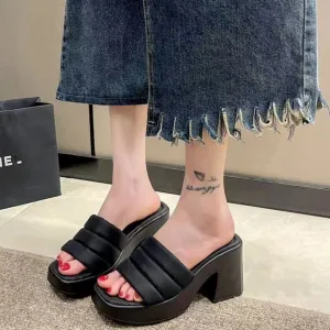 Open Toe Block Heels Sandals