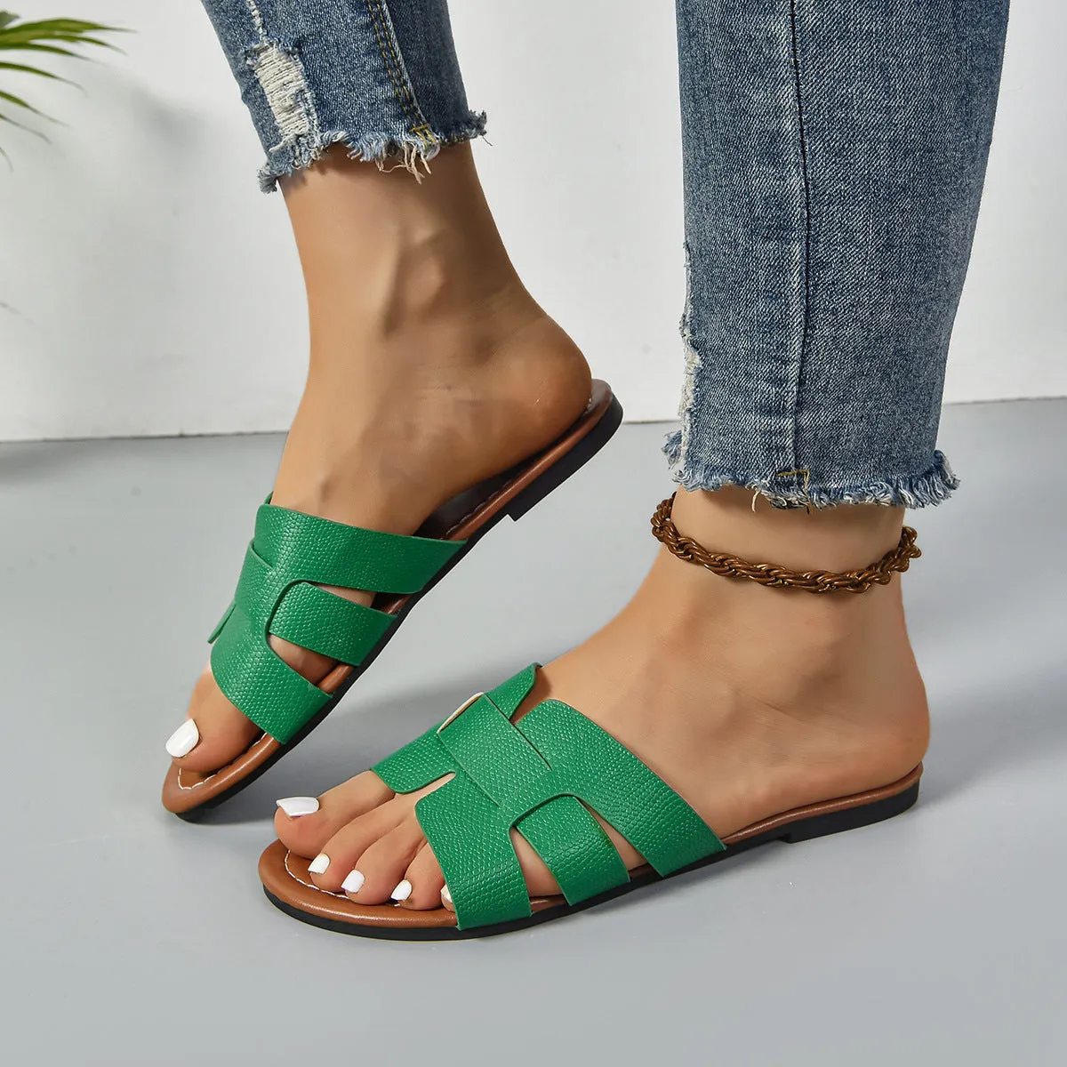 Open Toe Flats Sandals