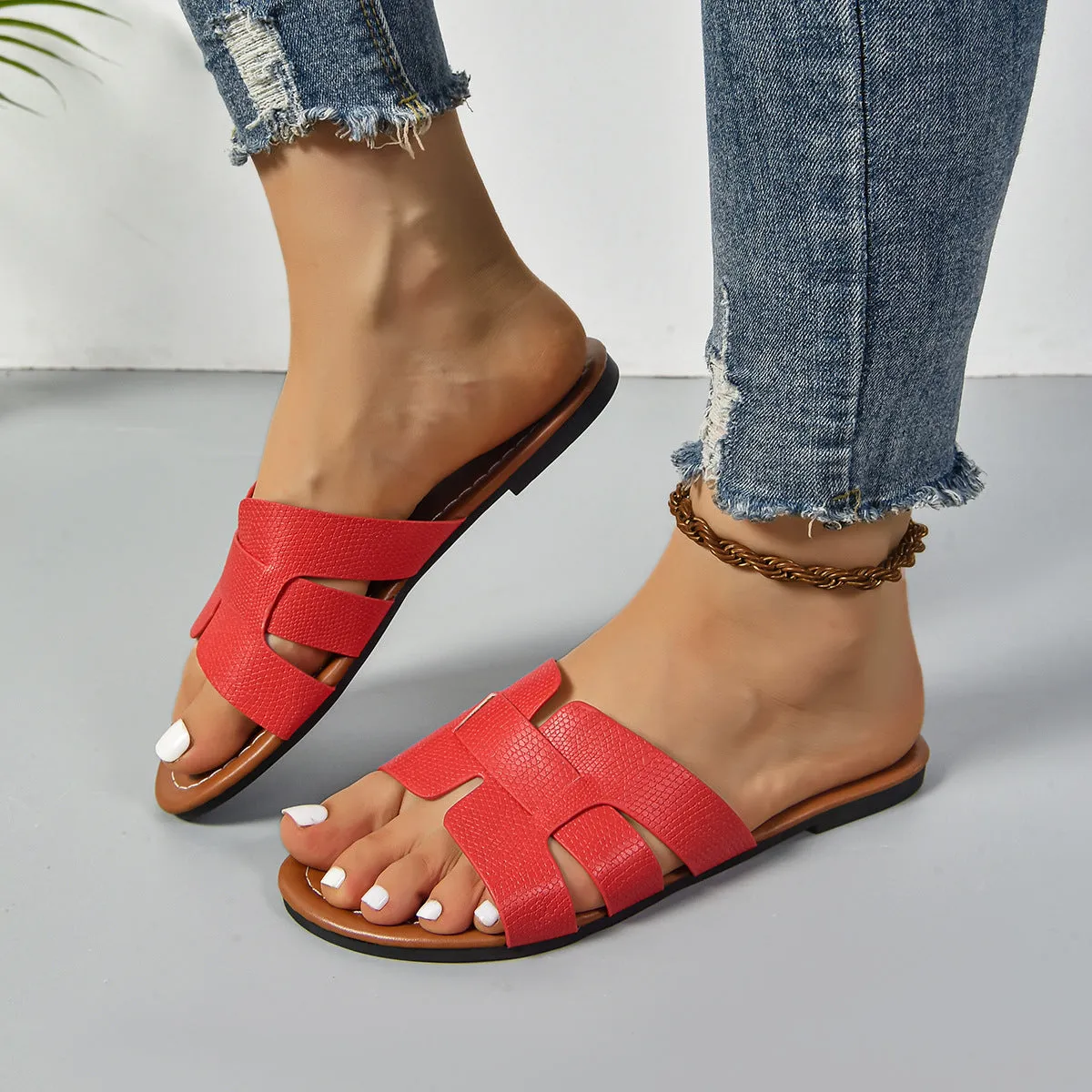 Open Toe Flats Sandals