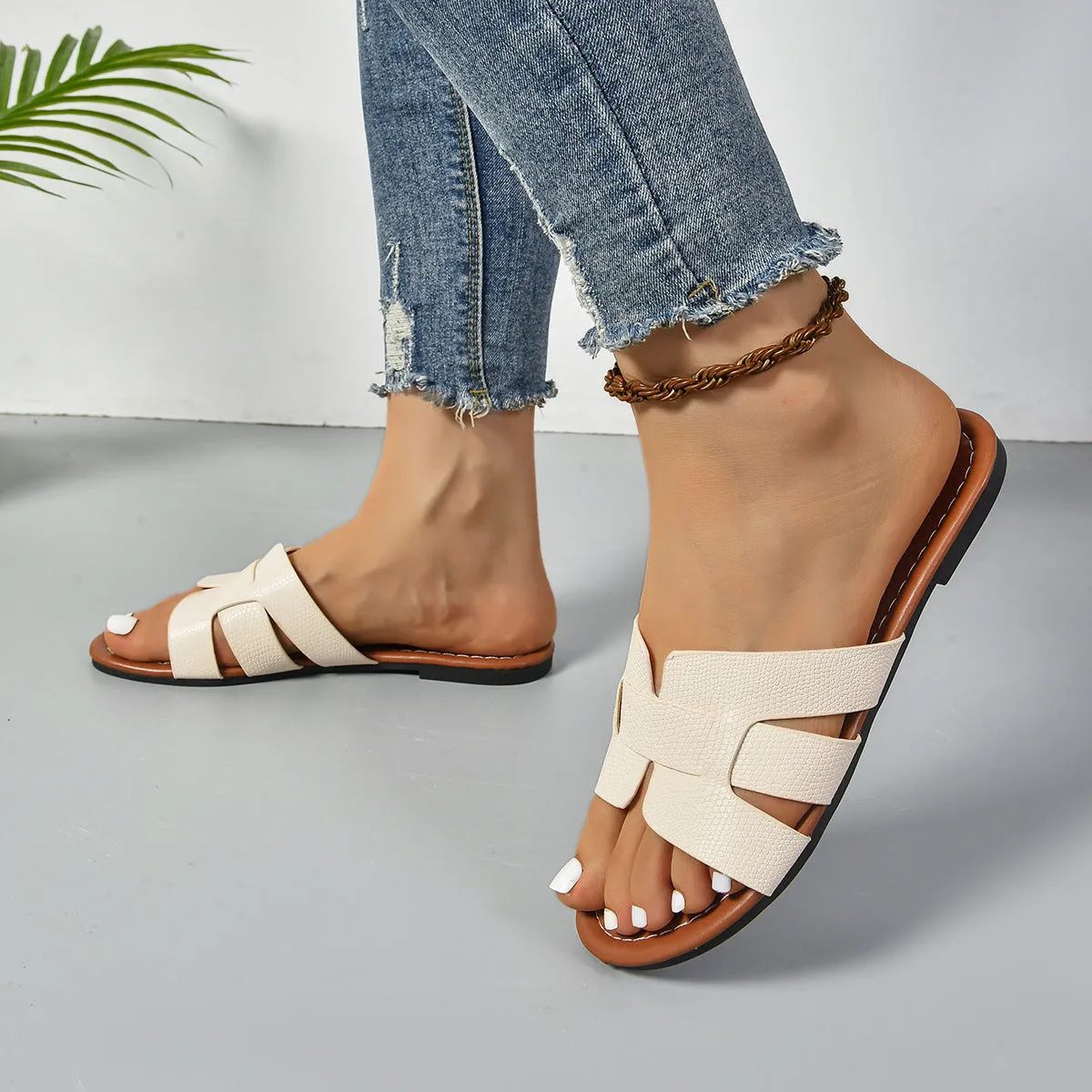 Open Toe Flats Sandals