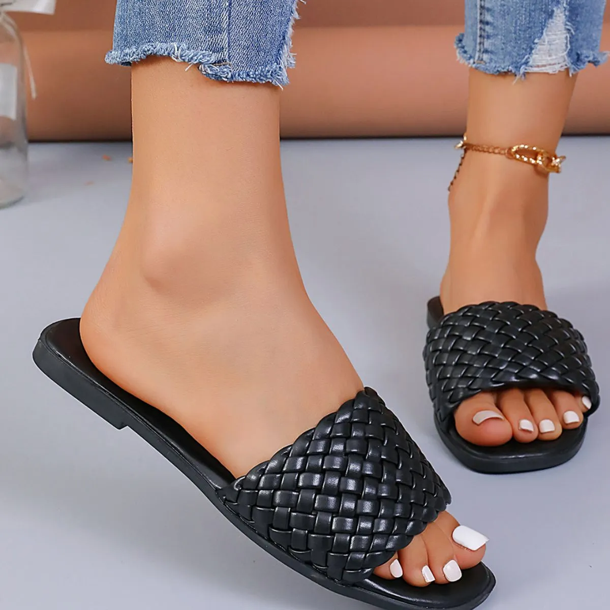 Open Toe Flats Sandals
