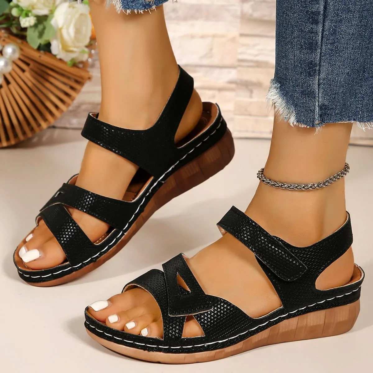 Open Toe Wedge Sandals