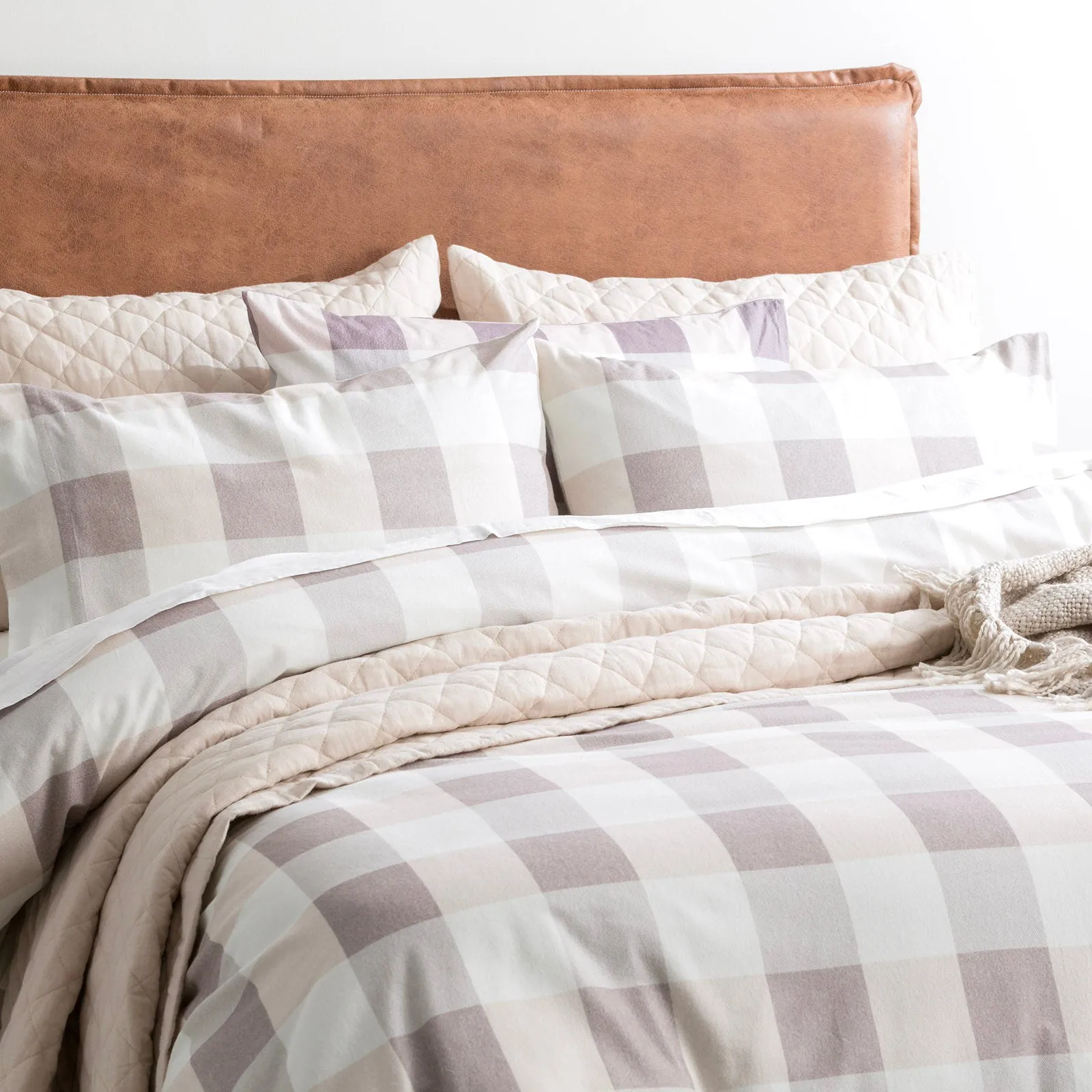 Park Avenue 175 GSM Egyptian Cotton Flannelette Quilt Cover Set - Buffalo Checks