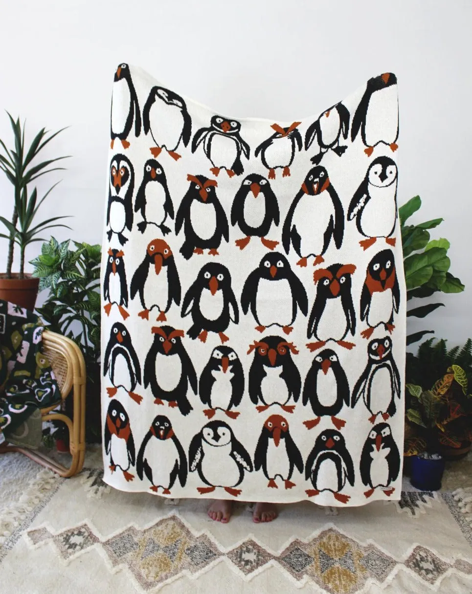 Penguin Party Throw Blanket