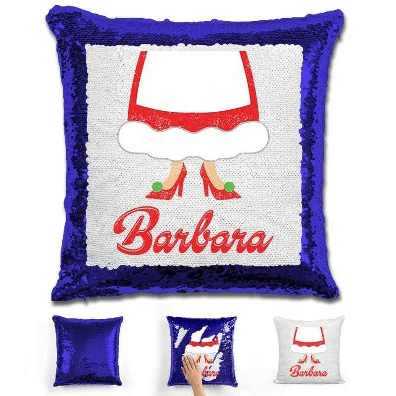 Personalized Mrs. Claus Christmas Magic Sequin Pillow
