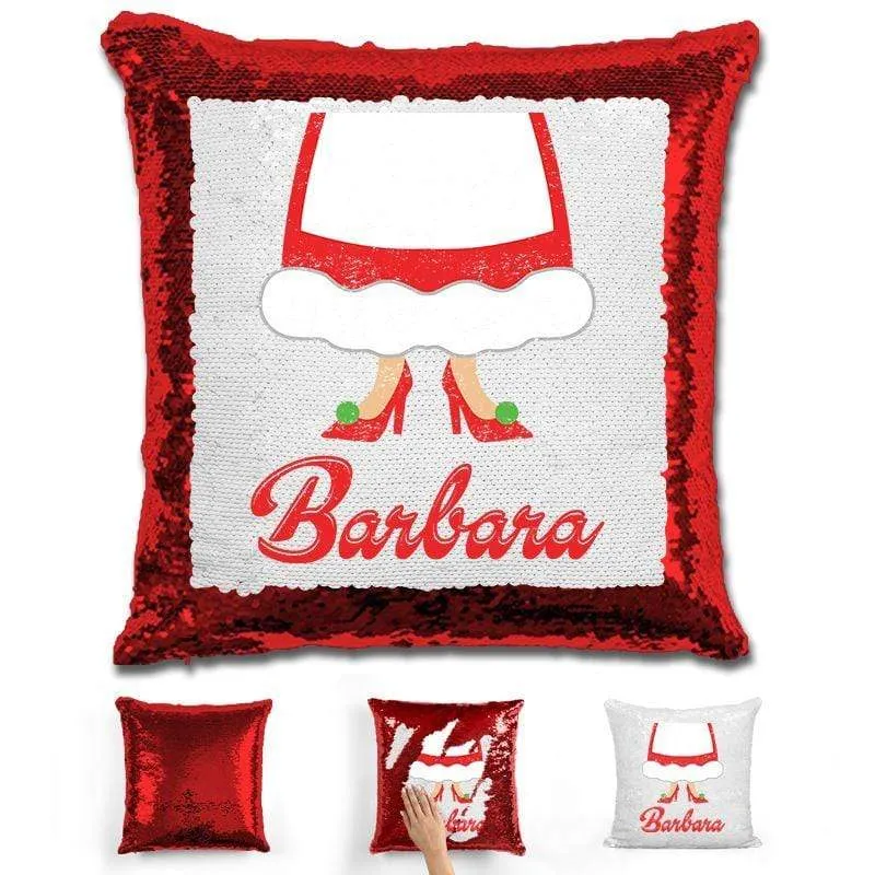 Personalized Mrs. Claus Christmas Magic Sequin Pillow