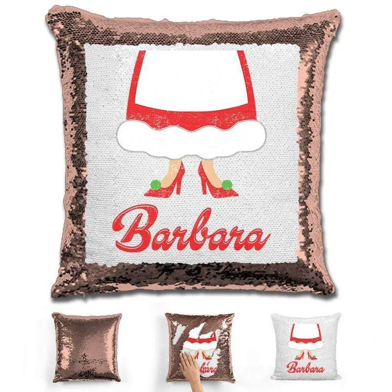 Personalized Mrs. Claus Christmas Magic Sequin Pillow