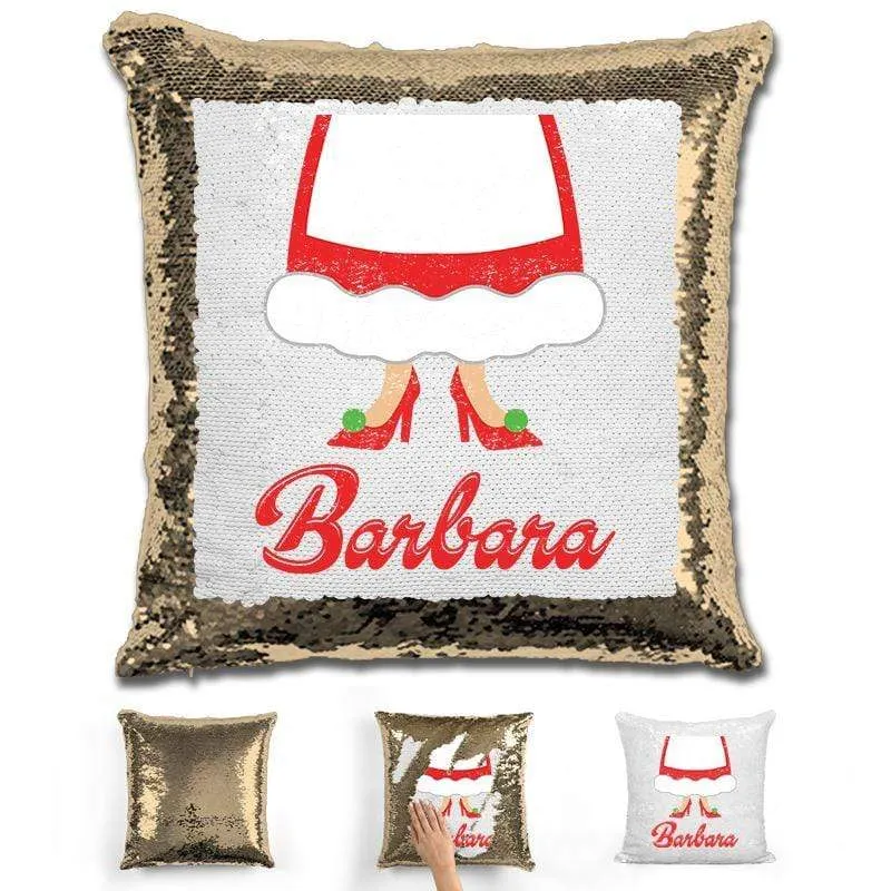Personalized Mrs. Claus Christmas Magic Sequin Pillow