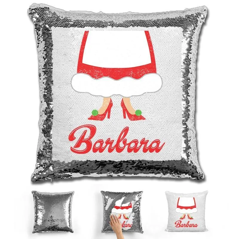 Personalized Mrs. Claus Christmas Magic Sequin Pillow