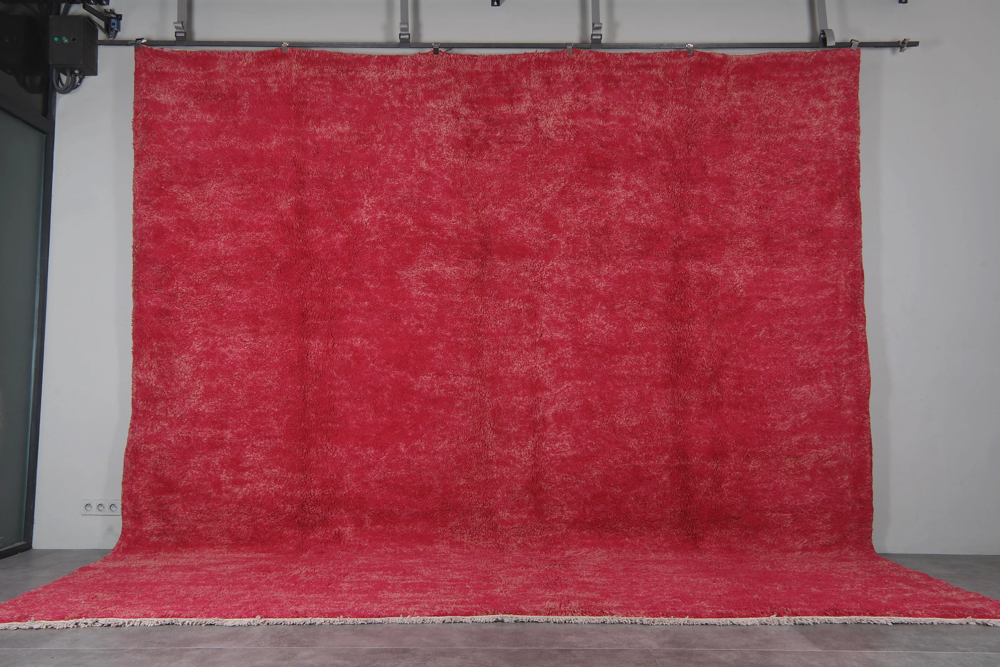 Pink Moroccan Rug - 13.7 x 13.4 Feet | Luxurious Handmade Design