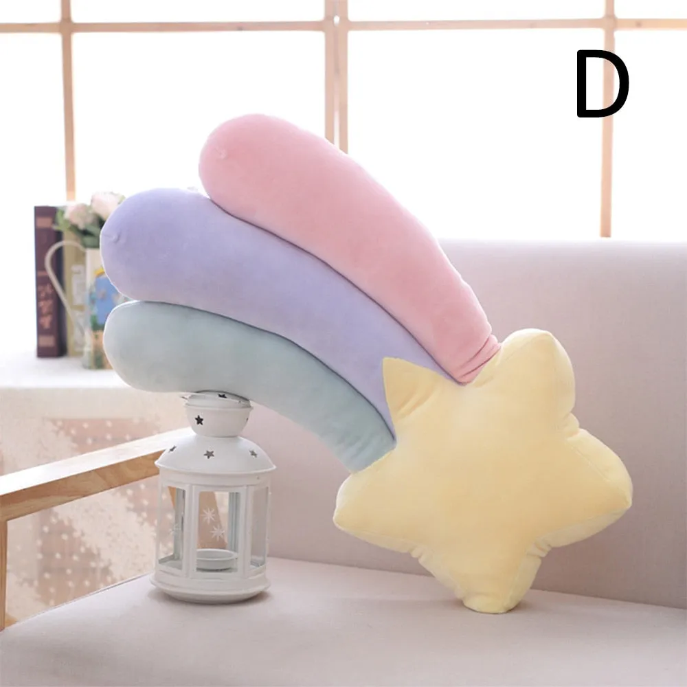 Plush Cute Moon Rainbow Shell Star Colourful Seat Cushion Pillow