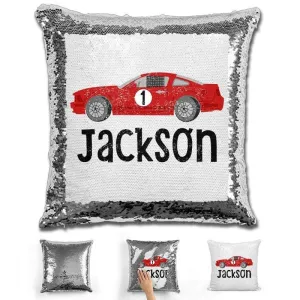 Race Car Personalized Magic Sequin Pillow