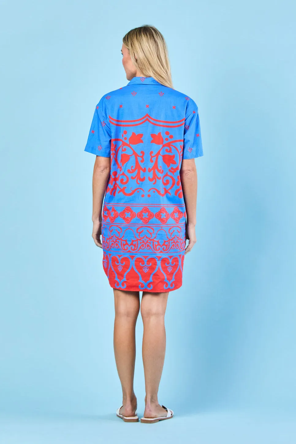 Rhodes Dress in Cobalt Tulum