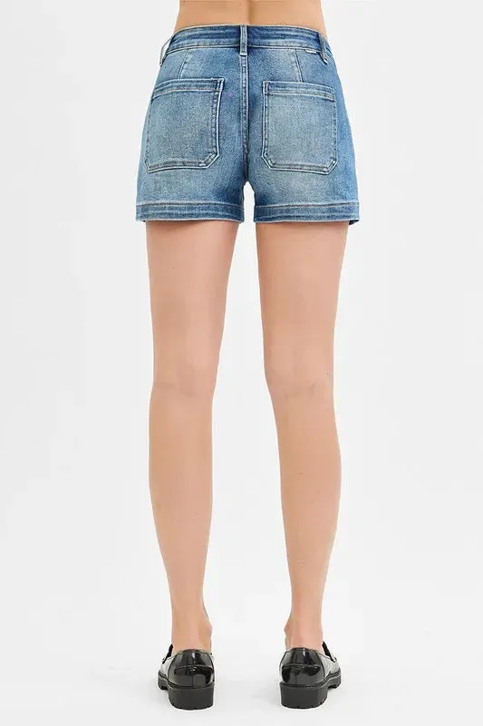 RISEN Low Rise Patched Pocket Shorts